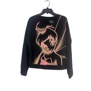 4/$25 Girls Disney tinker bell Solid Black Long Sleeve Size XL‎